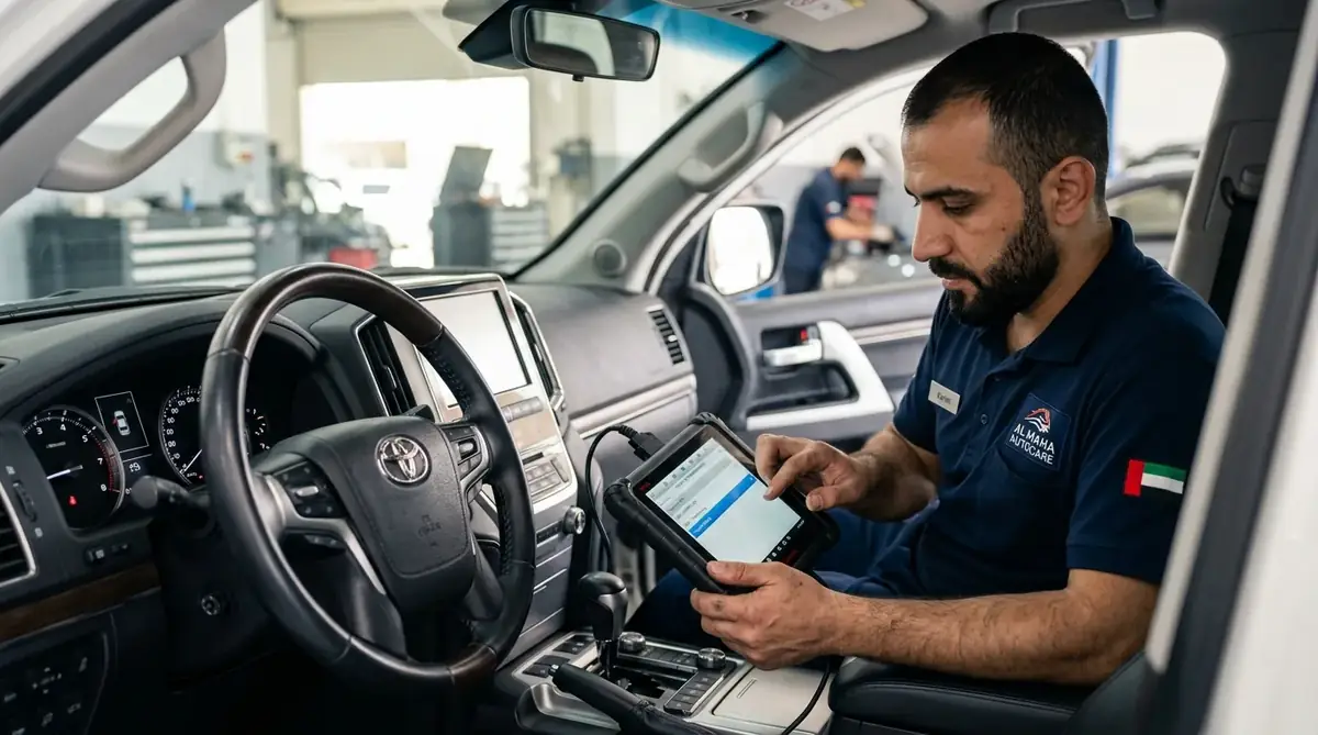 Professional car key programming and OBD2 diagnostic service for all vehicles at Al Tair Althahbi