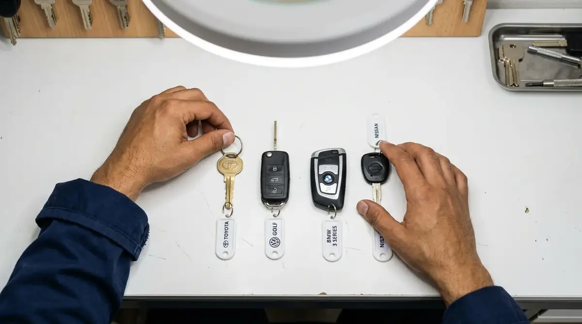 All car key types replaced and programmed by Al Tair Althahbi — standard transponder remote fob and smart keys